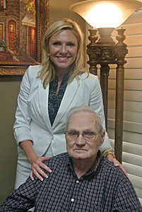 nurse and patient smiling at the camera